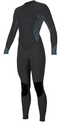 2026 O'Neill Womens Bahia 3/2mm Back Zip Wetsuit 5292 - Tempered Steel / Shaded Island Sky / Shade